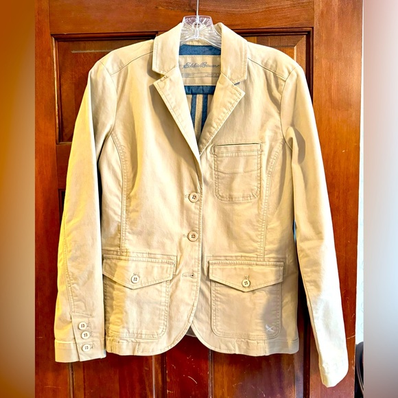 Eddie Bauer Legend Wash Stretch Khaki Blazer/Field Jacket Size 8 - Picture 1 of 10